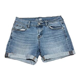 Old Navy Fitted Cuffed Denim Blue Jean Shorts Women Size 2